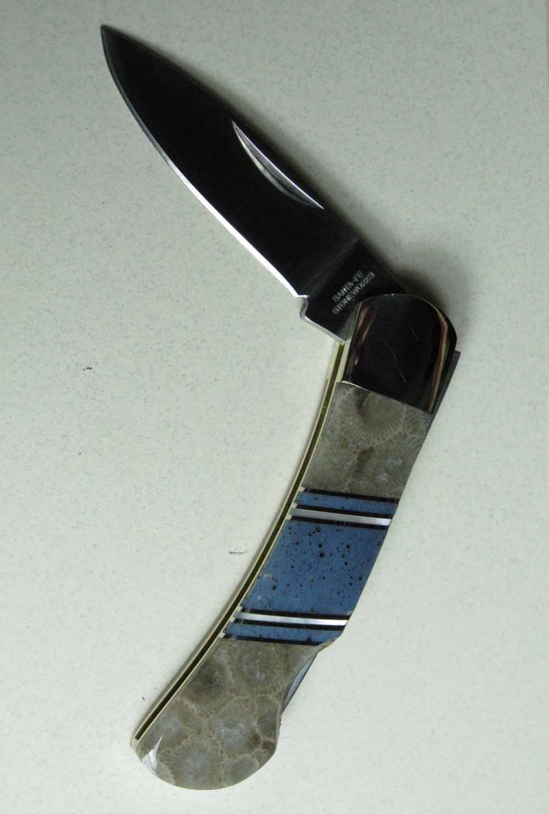 Leland Blue and Petoskey Stone Pocket Knife